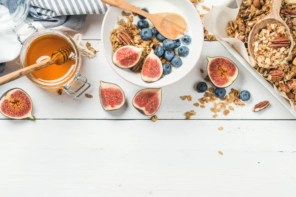 Healthy breakfast set — Stock Photo, Image