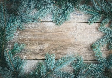 Christmas (yeni yıl) Tema arka plan: kürk-ağaç branc bir çerçeve