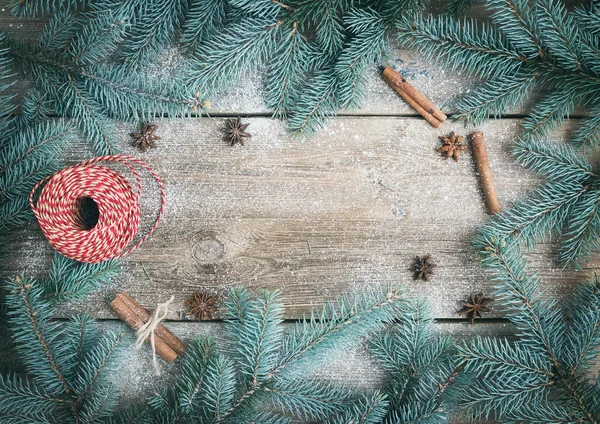 Natal (Ano Novo) decoração de fundo: ramos de árvore de pele, g — Fotografia de Stock