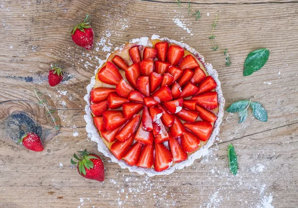 Fresh strawberry cheesecake — Stock Photo, Image