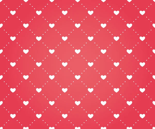 Modèle sans couture de cœurs sur un fond rouge — Image vectorielle