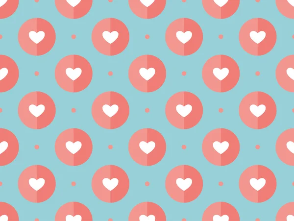 Seamless pattern of hearts on a turquoise background — Stock Vector