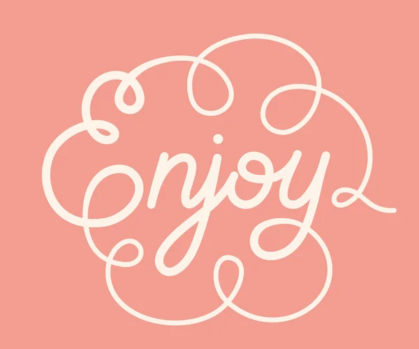 Word Enjoy. Letras de mano. Caligrafía hecha a mano . — Vector de stock