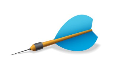 Beyaz arka plan üzerinde izole mavi dart nesne