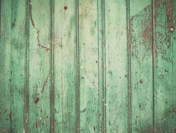 Vecchio rustico dipinto cracky verde turchese struttura in legno — Foto Stock