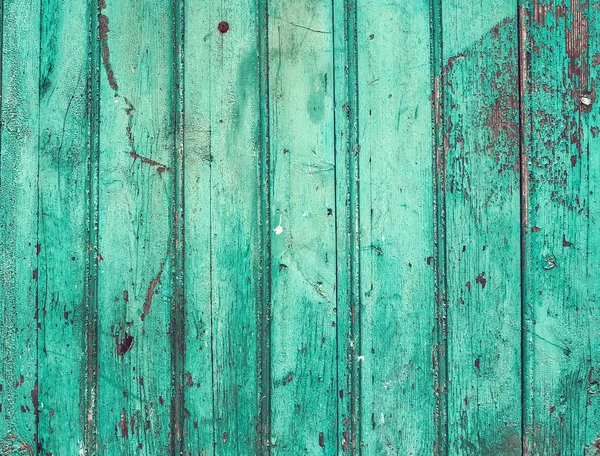 Old rustic painted cracky green (turqouise) wooden texture — Stock Photo, Image