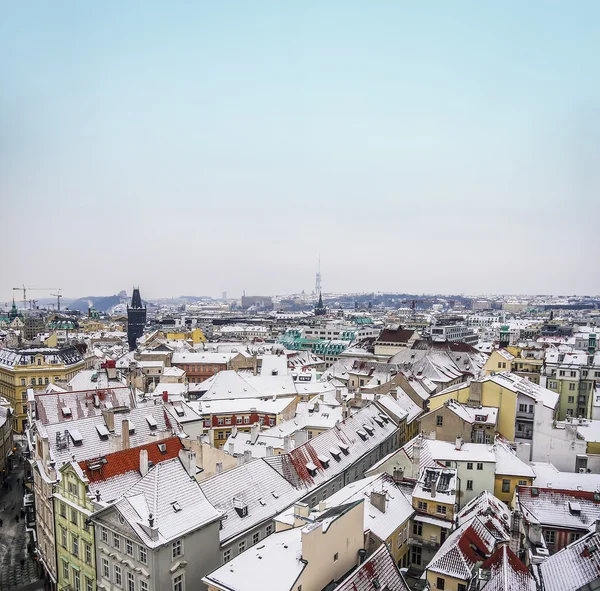 The view over the houses and the roofs from the top of Staromest — Stock Photo, Image