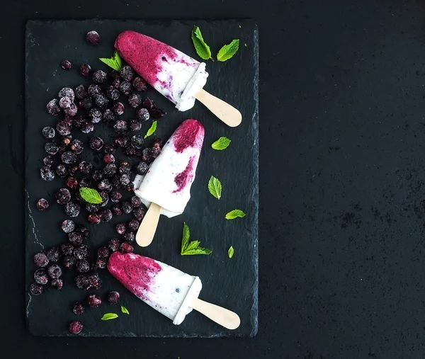 Helados de leche de grosella negra —  Fotos de Stock