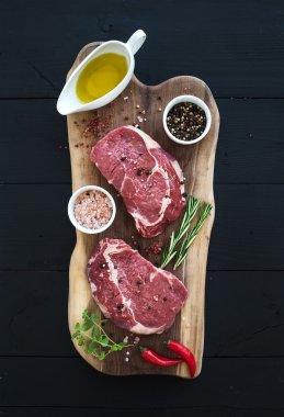 Raw fresh meat Ribeye steak clipart