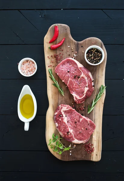 Viande fraîche crue Ribeye Steak — Photo