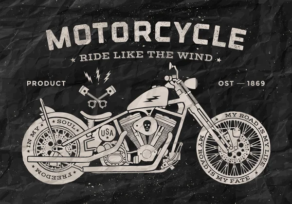 Vintage motocicleta de corrida estilo old school . — Vetor de Stock