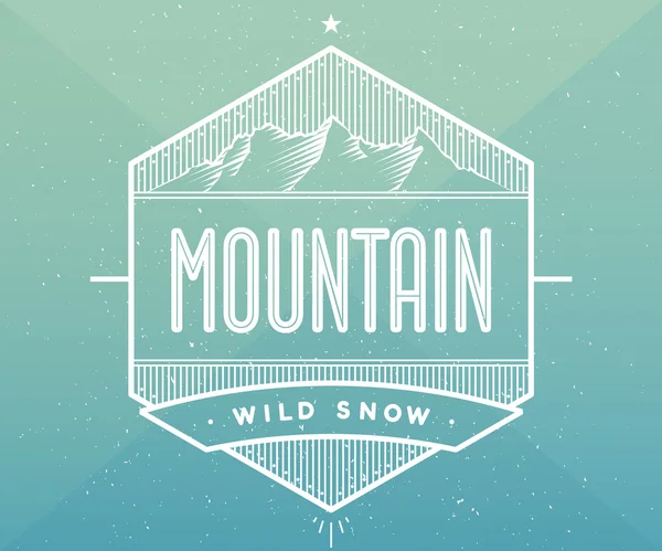 Logo-skilt for kreativt designprosjekt. Etikett relatert til fjelltema. Vektorillustrasjon . – stockvektor