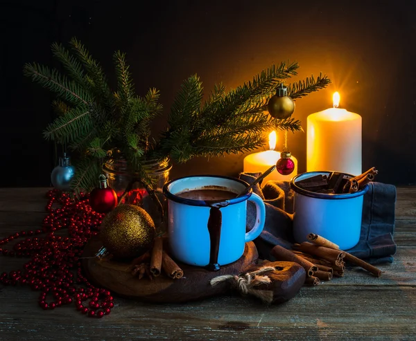 Weihnachtsessen und Dekoration Set — Stockfoto