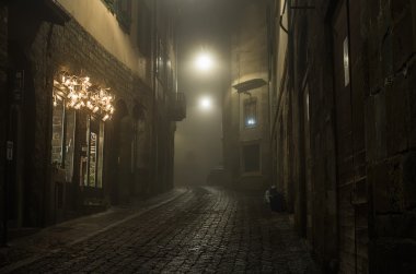 European narrow empty street