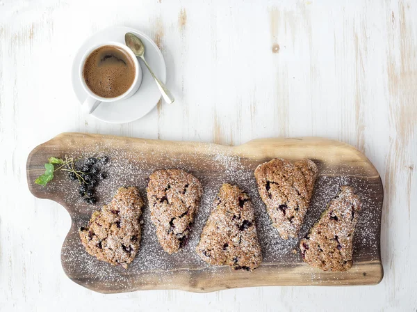 Frische Scones aus schwarzen Johannisbeeren — Stockfoto