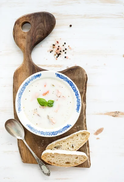 Skandynawskie zupa łosoś — Zdjęcie stockowe