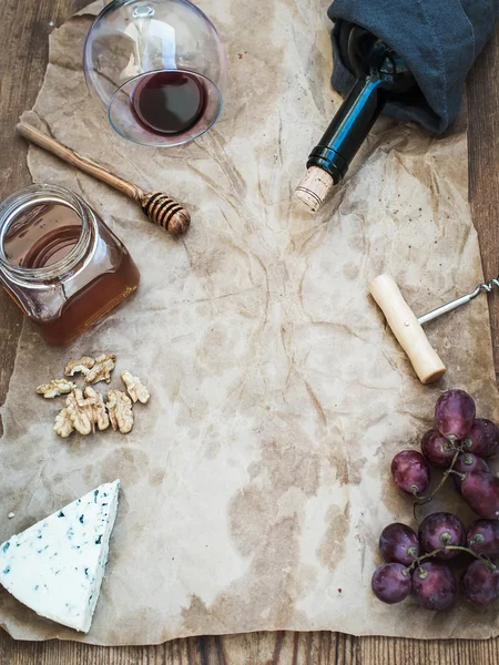 Conjunto de aperitivos de vinho — Fotografia de Stock