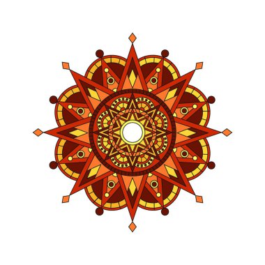 ateş deseni, parlak mandala, geometrik süs, davetiye ve reklam tasarımı için boş