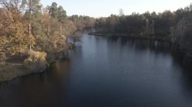 Ulusal parktaki Sonbahar Karışık Ormanı 'nın Hava Görüntüsü
