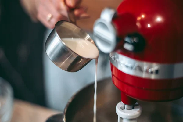 Processo Cozimento Tortas Biscoitos Cozinha — Fotografia de Stock