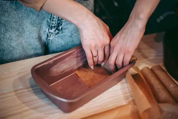 Processo Cozimento Tortas Biscoitos Cozinha — Fotografia de Stock