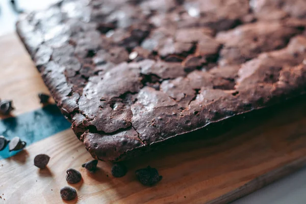 Brownie Chocolate Aromático Recién Horneado — Foto de Stock
