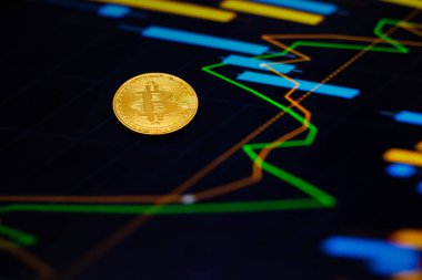 Şifreleme oranı indeksinin arkaplanına karşılık altın bitcoin para