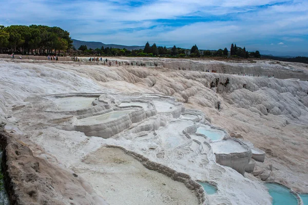 Acantilado Mineral Carbonato Con Aguas Cargadas Calcita Hierapolis Pamukkale Turquía —  Fotos de Stock