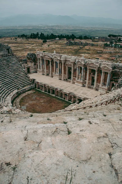 Antico Anfiteatro Romano Pietra Cielo Aperto Pamukkale Turchia — Foto Stock