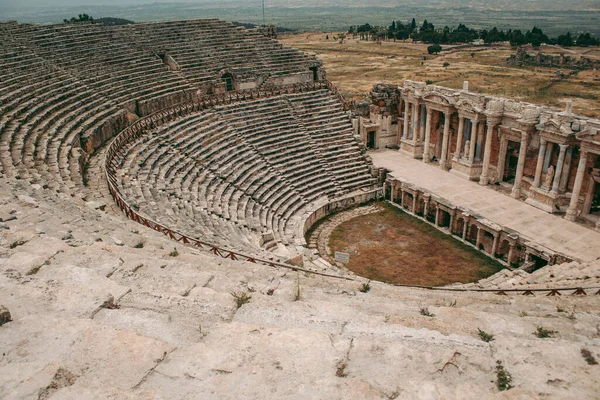 Antico Anfiteatro Romano Pietra Cielo Aperto Pamukkale Turchia — Foto Stock