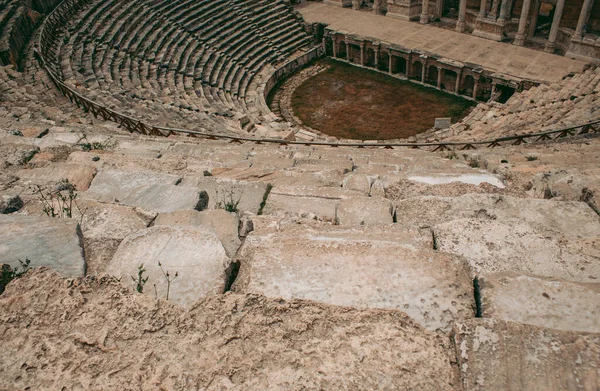 Ancient Roman Amphitheater Made Stone Open Sky Pamukkale Turkey — Stock Photo, Image