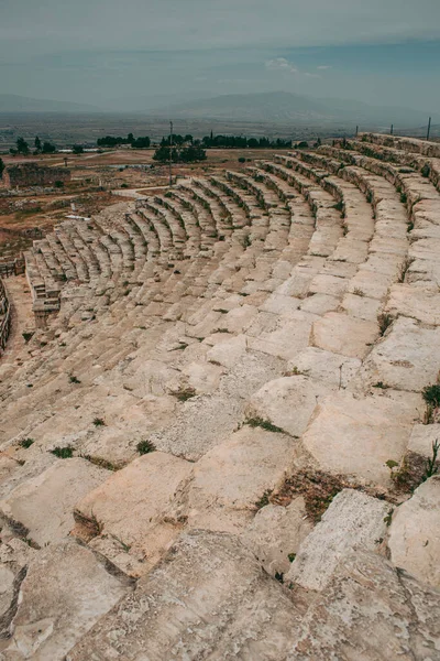 Antico Anfiteatro Romano Pietra Cielo Aperto Pamukkale Turchia — Foto Stock