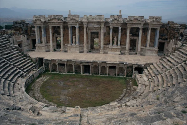 Antico Anfiteatro Romano Pietra Cielo Aperto Pamukkale Turchia — Foto Stock