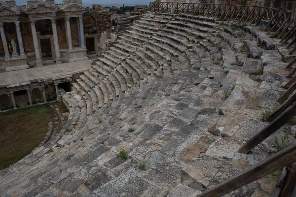 Antico Anfiteatro Romano Pietra Cielo Aperto Pamukkale Turchia — Foto Stock