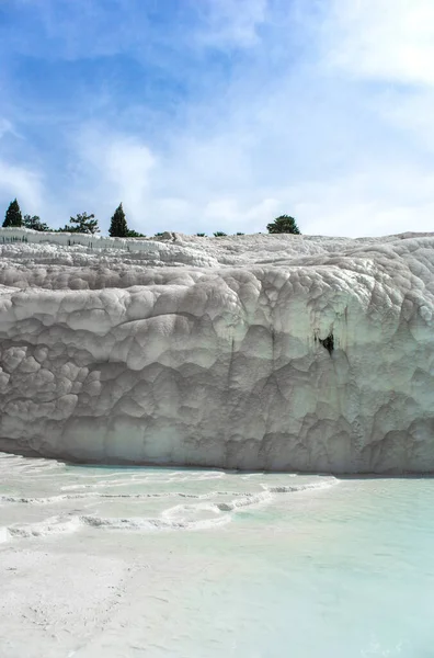 Acantilado Mineral Carbonato Con Aguas Cargadas Calcita Hierapolis Pamukkale Turquía —  Fotos de Stock