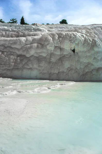 Acantilado Mineral Carbonato Con Aguas Cargadas Calcita Hierapolis Pamukkale Turquía —  Fotos de Stock