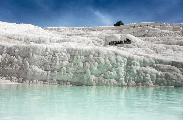 Acantilado Mineral Carbonato Con Aguas Cargadas Calcita Hierapolis Pamukkale Turquía —  Fotos de Stock