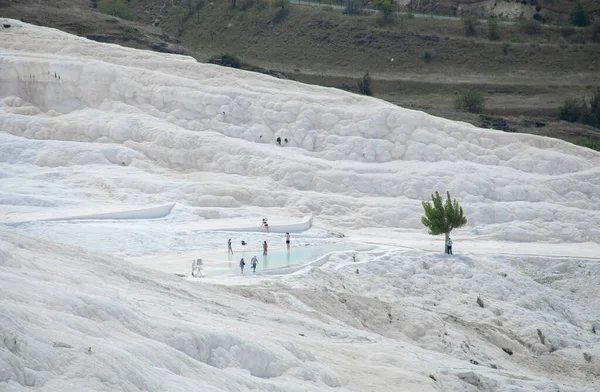 Acantilado Mineral Carbonato Con Aguas Cargadas Calcita Hierapolis Pamukkale Turquía —  Fotos de Stock