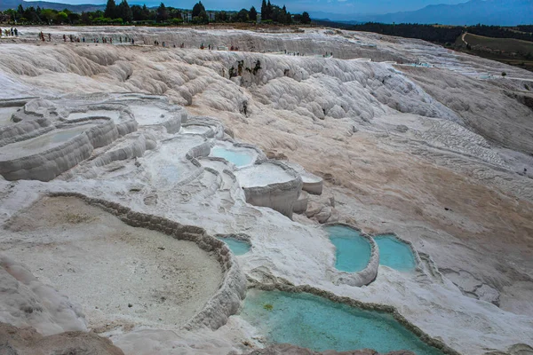 Acantilado Mineral Carbonato Con Aguas Cargadas Calcita Hierapolis Pamukkale Turquía —  Fotos de Stock