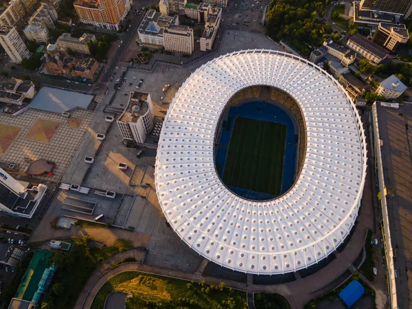 Widok Lotu Ptaka Stadion Piłkarski Mieście Europie — Zdjęcie stockowe