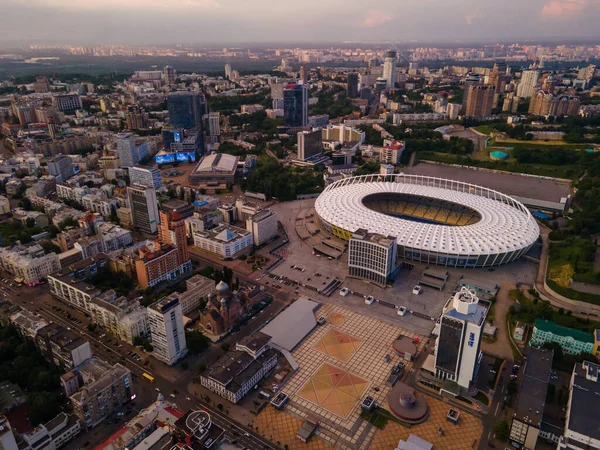 Vista Aérea Estádio Futebol Cidade Europa — Fotografia de Stock