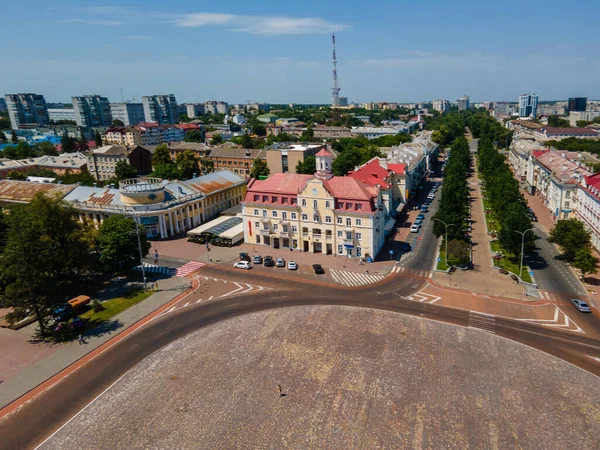 Flygdrönare syn på Tjernihiv centrum — Stockfoto