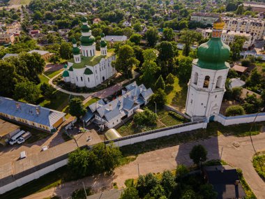 Chernihiv şehir merkezinin hava aracı görüntüsü