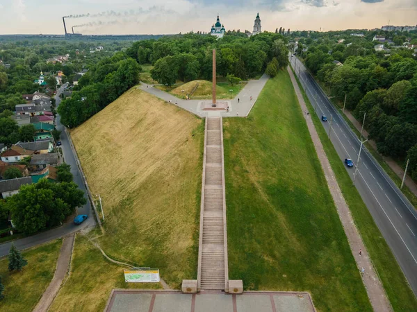 Αεροφωτογραφία drone του κέντρου της πόλης Chernihiv — Φωτογραφία Αρχείου