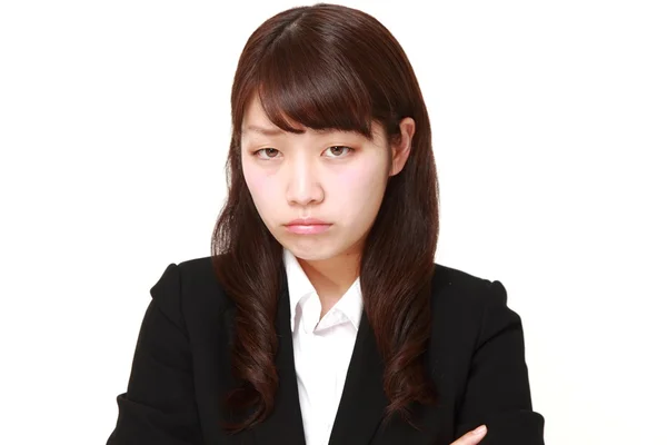 Rozhněvaný mladý japonský podnikatelka — Stock fotografie