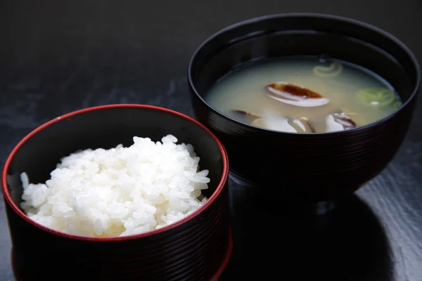 Soupe de riz bouilli et miso — Photo