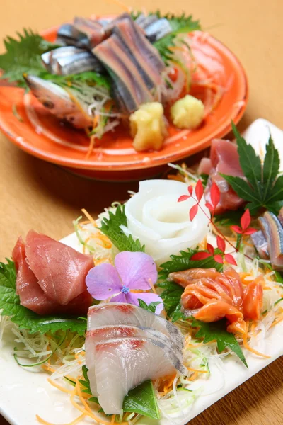 Taze Sashimi plaka — Stok fotoğraf