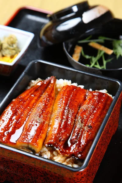 Anguille alla griglia su riso "UNAJU " — Foto Stock