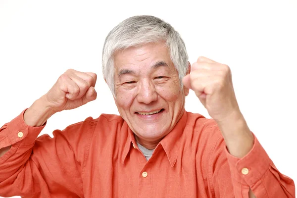 Senior japonés hombre en un victoria pose —  Fotos de Stock