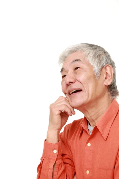 Старший японець мріє у своєму майбутньому　 — стокове фото